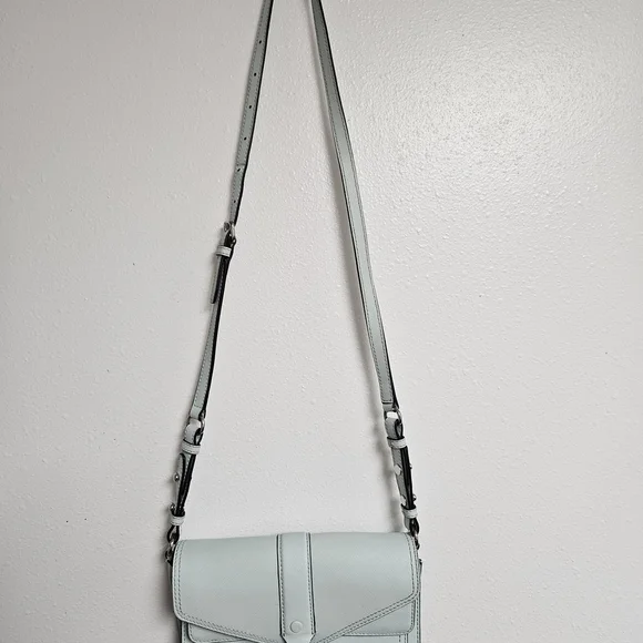Rebecca Minkoff Light Blue Crossbody Bag – Saffiano Leather – Silver Hardware - Picture 2 of 5
